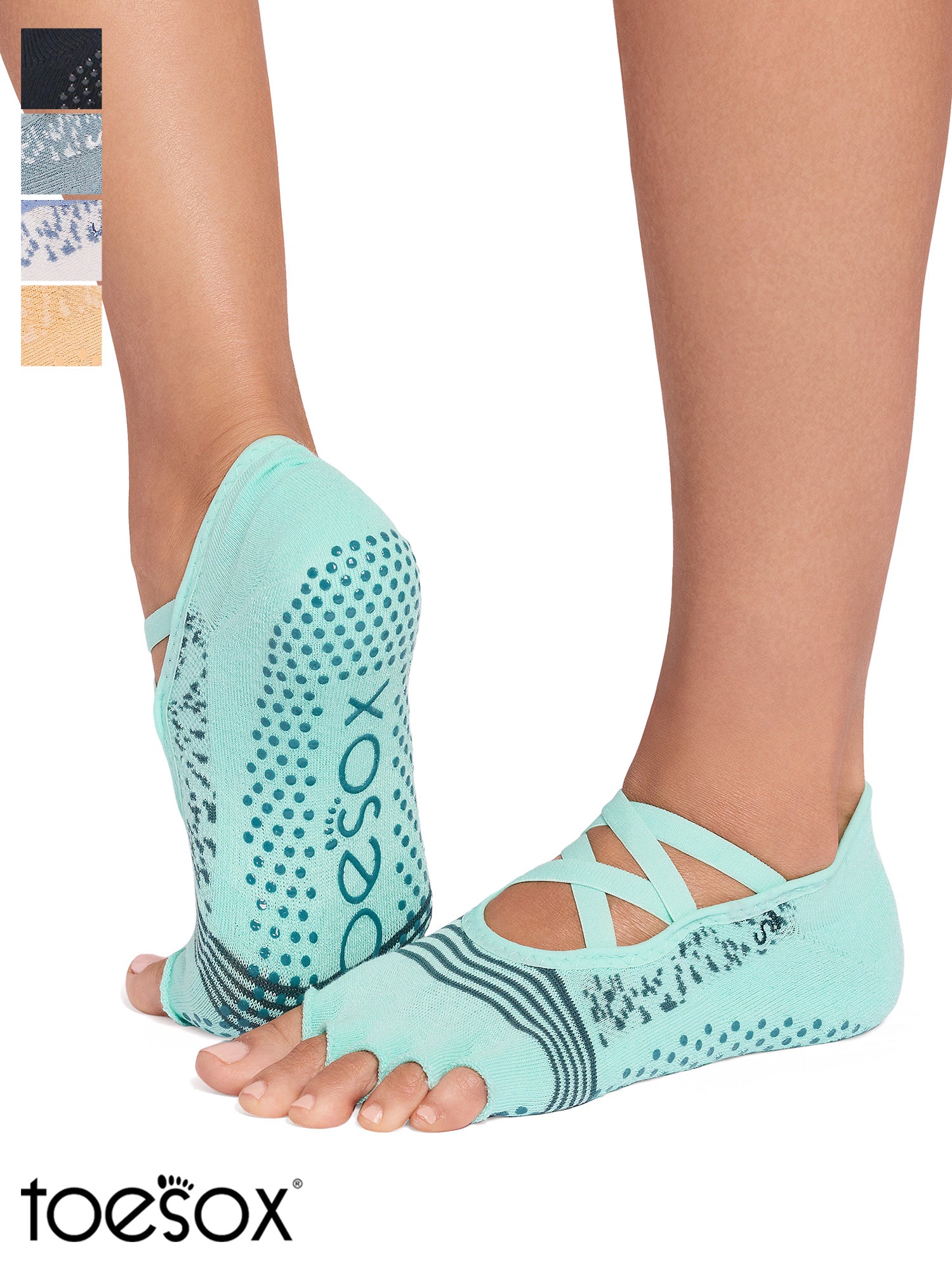[ToeSox] Elle Tec エル テック（Half-Toe／つま先なし） テック グリップ ソックス／ ヨガ ピラティス 滑り止め付 靴下 26SS_D3