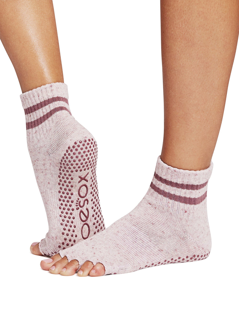 [ToeSox] Melody メロディー（Half-Toe／つま先なし） グリップ ソックス／ ヨガ ピラティス 滑り止め付 靴下 クルー丈 24FW