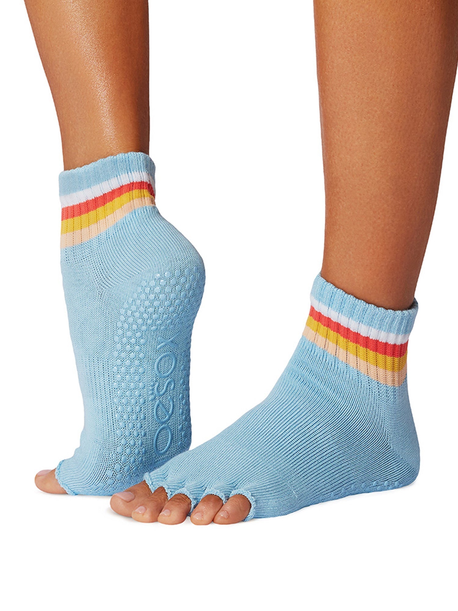 [SALE][ToeSox] Melody (Half-Toe/No Toes) Grip Socks/Yoga Pilates Non-Slip Socks Crew Length [SOFF] 2501