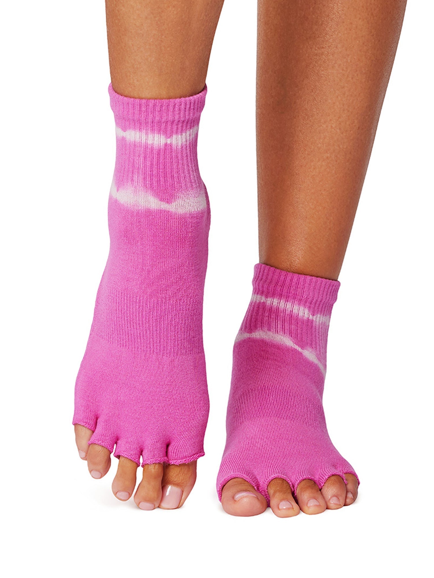 [SALE][ToeSox] Melody (Half-Toe/No Toes) Grip Socks/Yoga Pilates Non-Slip Socks Crew Length [SOFF] 2501