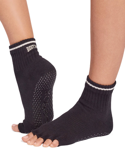 [限定SALE][ToeSox] Melody メロディー（Half-Toe／つま先なし） グリップ ソックス／ ヨガ ピラティス 滑り止め付 靴下 クルー丈 26SS_D1