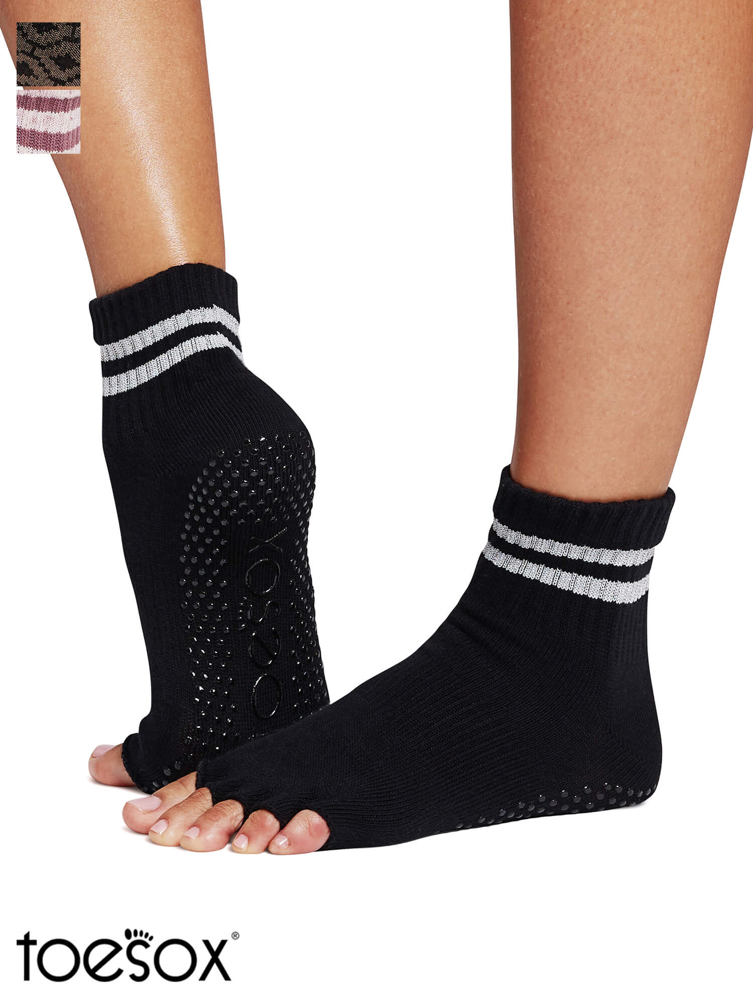 15%OFF[SALE][ToeSox] Melody メロディー（Half-Toe／つま先なし） グリップ ソックス／ ヨガ ピラティス 滑り止め付 靴下 クルー丈 2502
