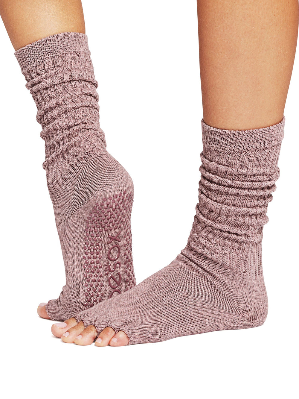 [ToeSox] Slouch スラウチ（Half-Toe／つま先なし） グリップ ソックス／ ヨガ ピラティス 滑り止め付 靴下 クルー丈 24FW