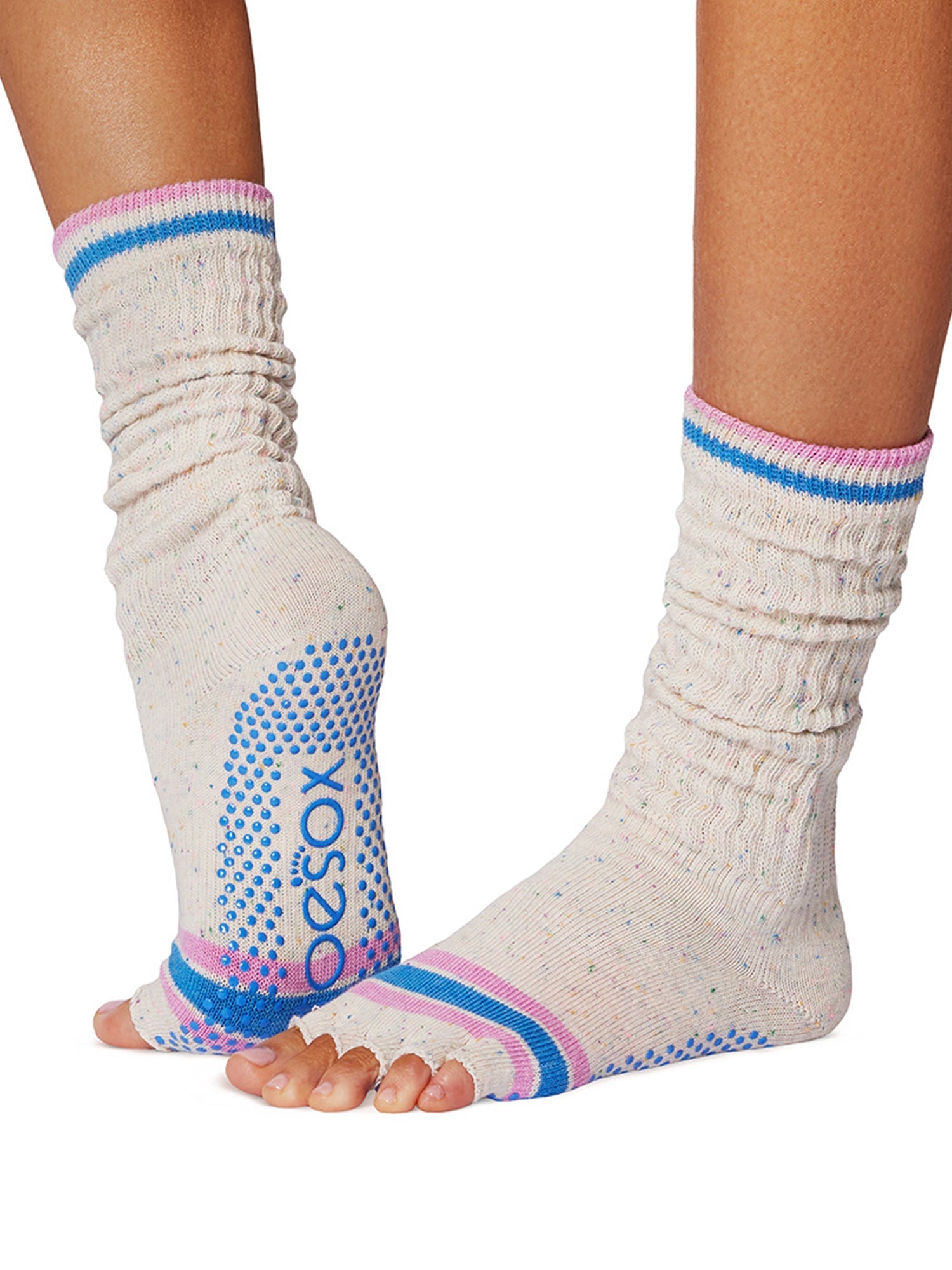 [ToeSox] Slouch (Half-Toe) Grip Socks / Yoga Pilates Socks with Anti-Slip Crew Length 24FW