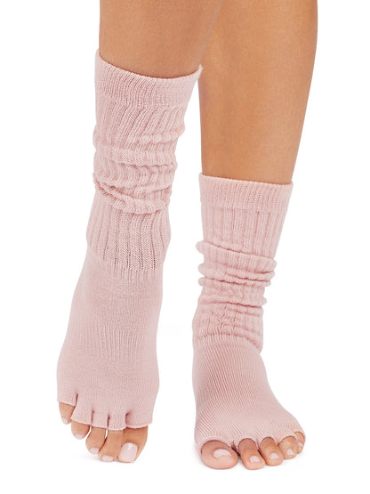 [ToeSox] Slouch (Half-Toe) Grip Socks / Yoga Pilates Socks with Anti-Slip 25SS_D2 2502 Crew Length