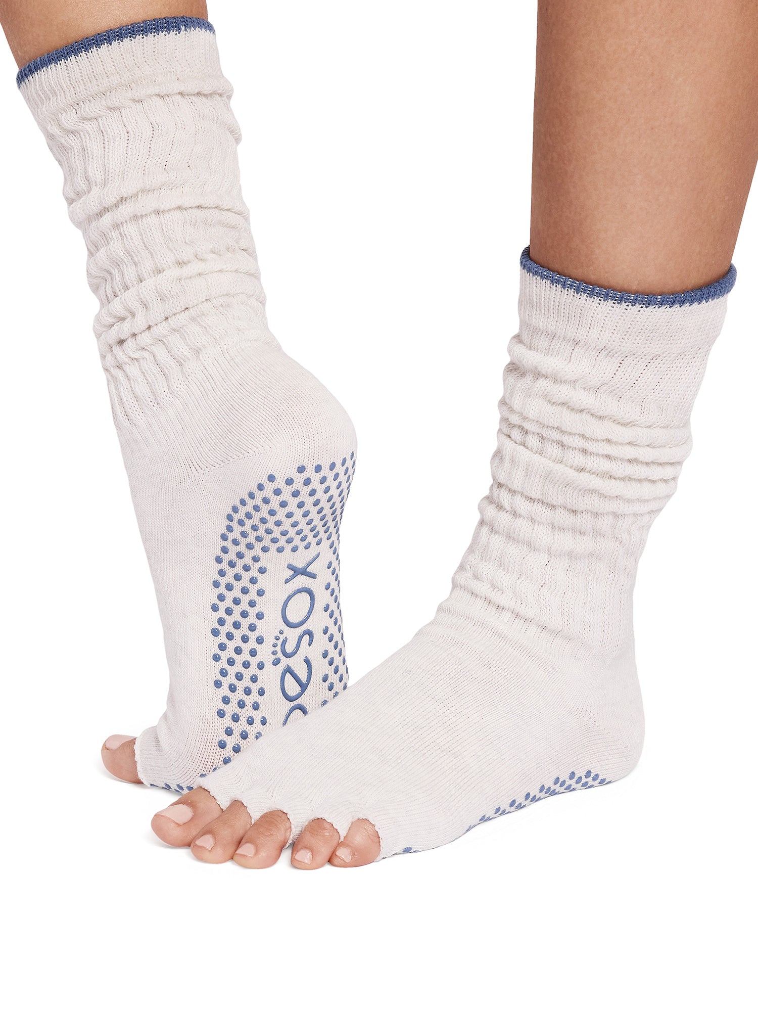 [ToeSox] Slouch (Half-Toe) Grip Socks / Yoga Pilates Socks with Anti-Slip 25SS_D2 2502 Crew Length
