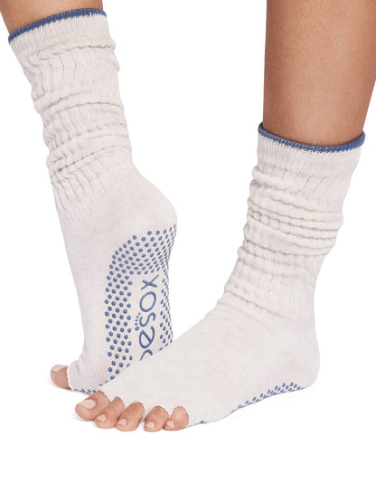 [ToeSox] Slouch (Half-Toe) Grip Socks / Yoga Pilates Socks with Anti-Slip 25SS_D2 2502 Crew Length