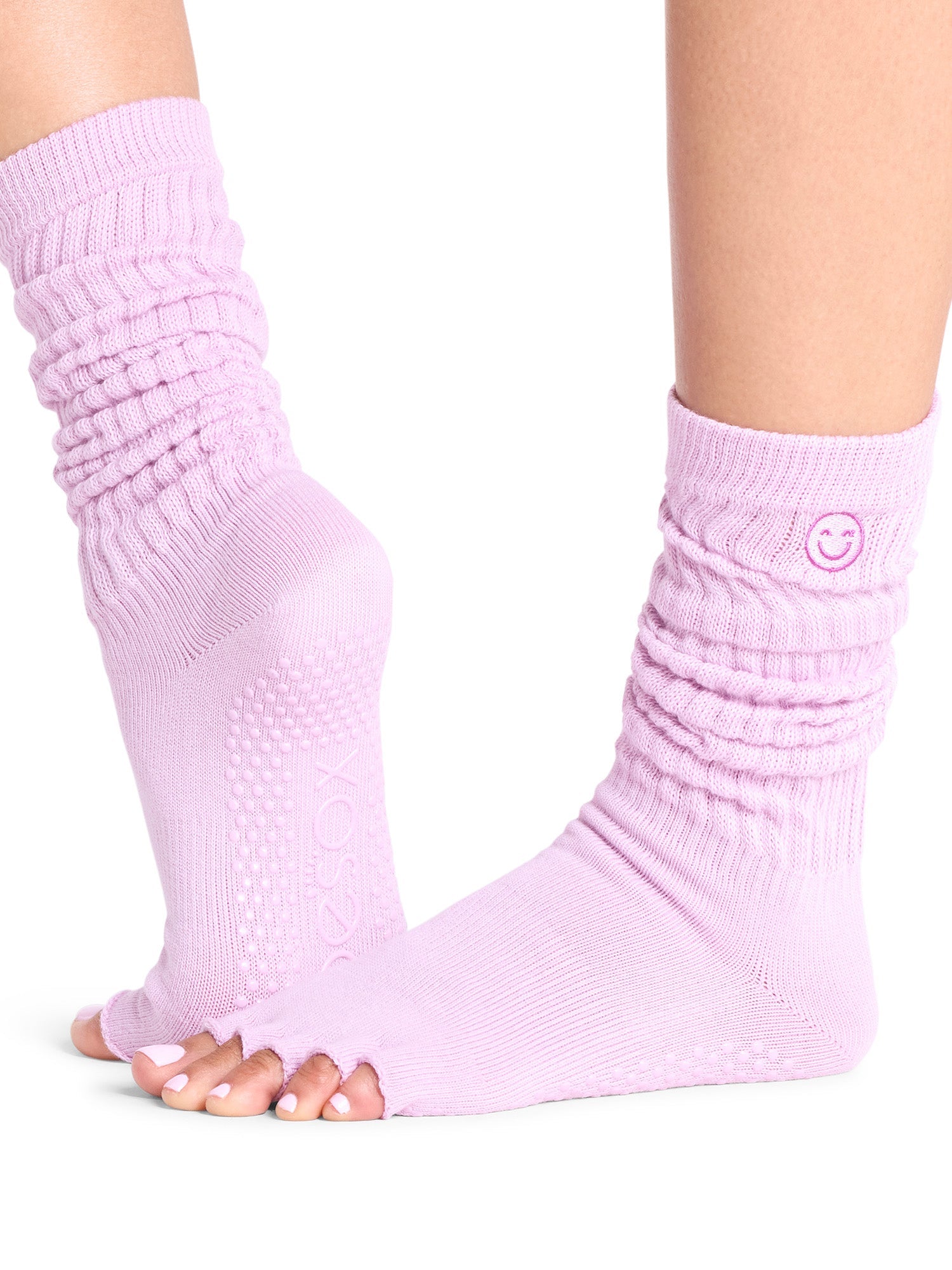 [ToeSox] Slouch (Half-Toe) Grip Socks / Yoga Pilates Socks with Anti-Slip 25SS_D2 2502 Crew Length