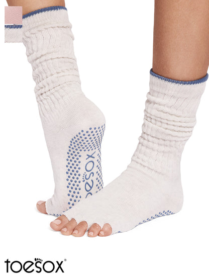 [ToeSox] Slouch (Half-Toe) Grip Socks / Yoga Pilates Socks with Anti-Slip 25SS_D2 2502 Crew Length