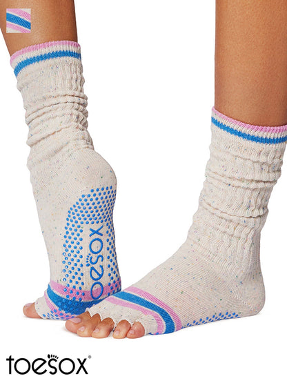 [ToeSox] Slouch (Half-Toe) Grip Socks / Yoga Pilates Socks with Anti-Slip Crew Length 24FW