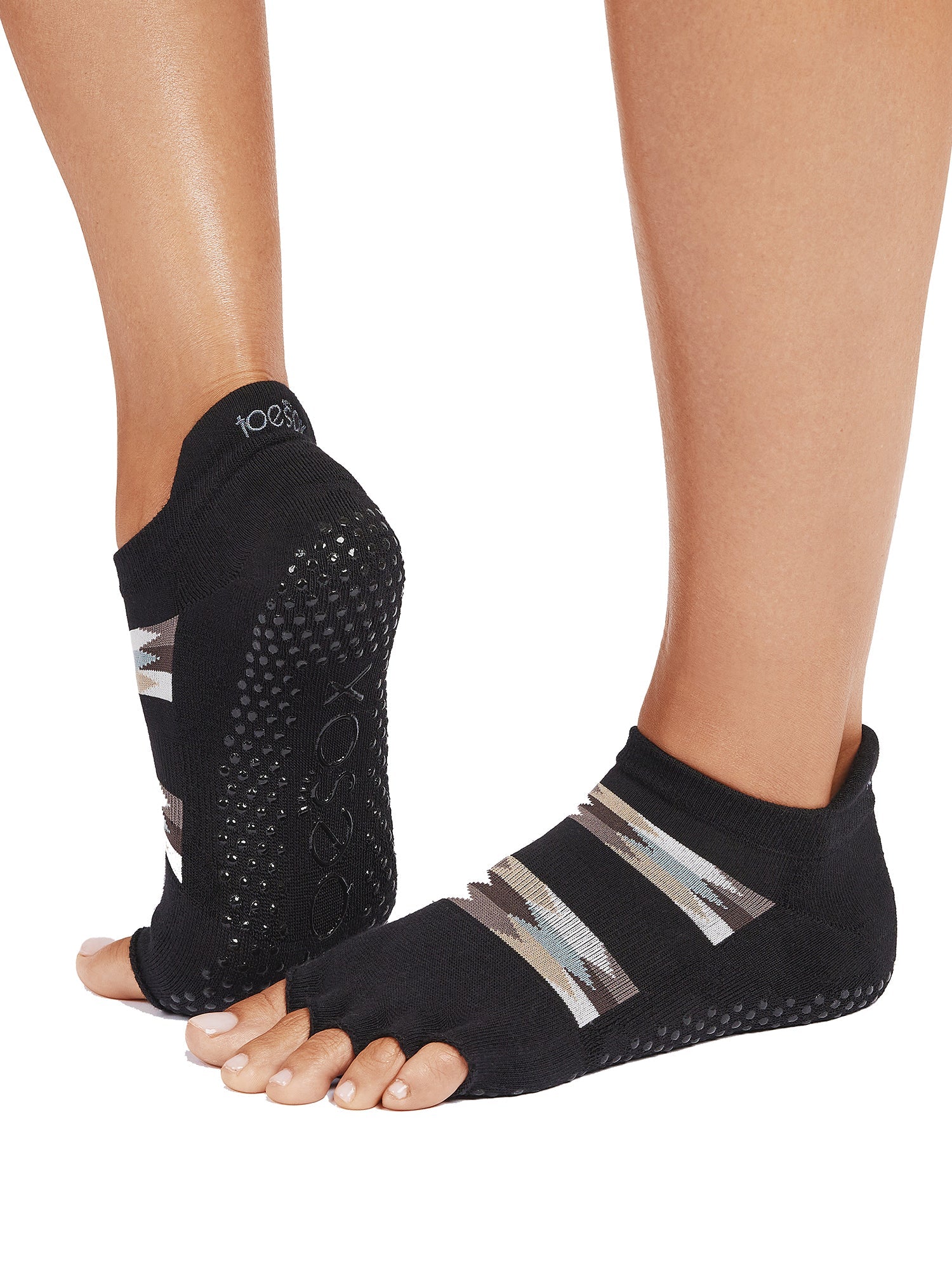 [ToeSox] Low Rise Ultra Fine Knit ローライズ ウルトラファインニット（Half-Toe／つま先なし） グリップ ソックス ／ ヨガ ピラティス 滑り止め付 靴下 25FW_D1