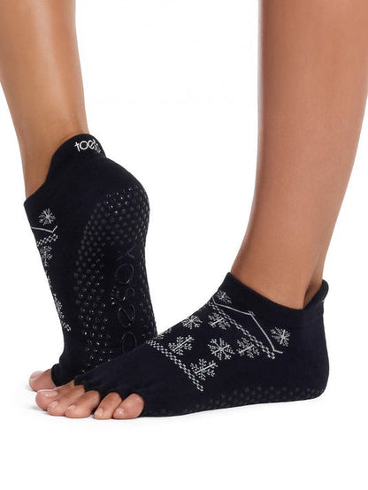 [限定SALE][ToeSox] Low Rise Ultra Fine Knit ローライズ ウルトラファインニット（Half-Toe／つま先なし） グリップ ソックス ／ ヨガ ピラティス 滑り止め付 靴下  [EX]  26FW_D2