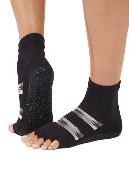 [ToeSox] Melody Ultra Fine Knit メロディー ウルトラファインニット（Half-Toe／つま先なし） グリップ ソックス／ ヨガ ピラティス 滑り止め付 靴下 クルー丈 25FW_D1