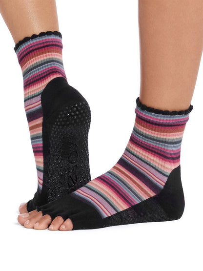 [限定SALE][ToeSox] Melody Ultra Fine Knit メロディー ウルトラファインニット（Half-Toe／つま先なし） グリップ ソックス／ ヨガ ピラティス 滑り止め付 靴下 クルー丈 26SS_D2 [EX]  26FW_D2