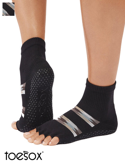 [ToeSox] Melody Ultra Fine Knit メロディー ウルトラファインニット（Half-Toe／つま先なし） グリップ ソックス／ ヨガ ピラティス 滑り止め付 靴下 クルー丈 25FW_D1