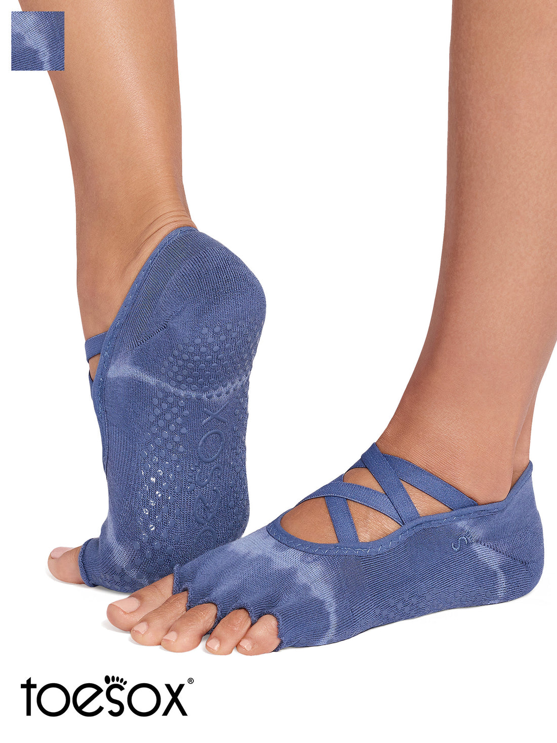 [ToeSox] Elle Ultra Fine Knit エル ウルトラファインニット（Half-Toe／つま先なし） グリップ ソックス／ ヨガ ピラティス 滑り止め付 靴下 くるぶし丈 26SS_D2