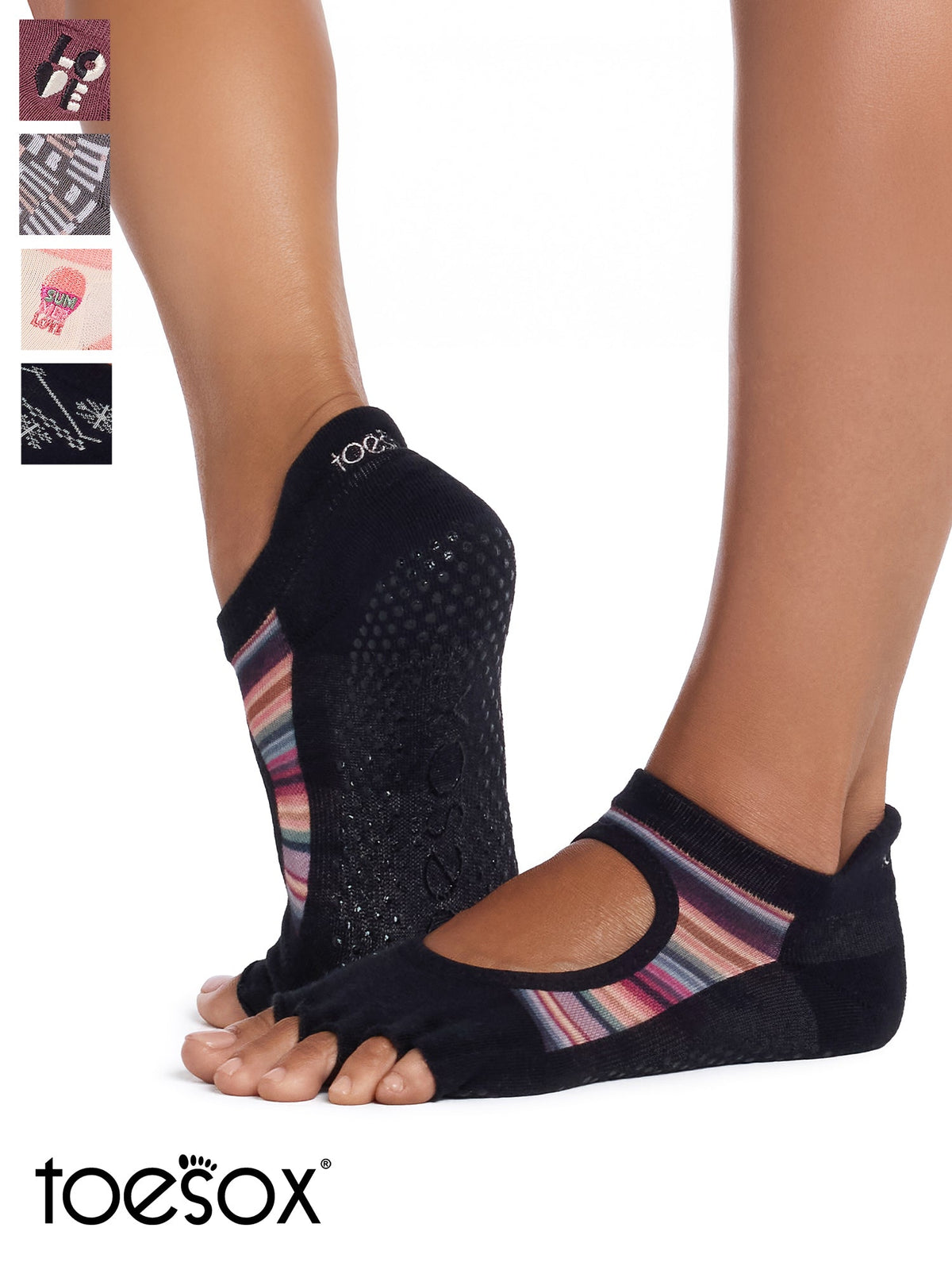 [限定SALE][ToeSox] Bellarina Ultra Fine Knit ベラリナ ウルトラファインニット（Half-Toe／つま先なし） グリップ ソックス ／ ヨガ ピラティス 滑り止め付 靴下 26FW_D2