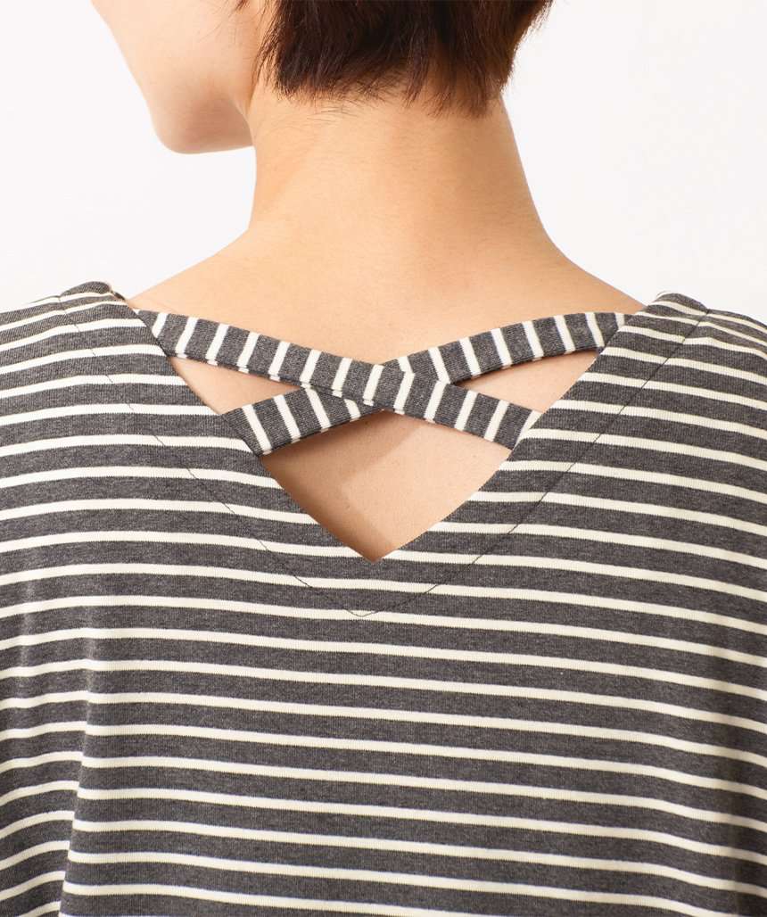 新作割引10%OFF] [Loopa] バッククロス ロングスリーブトップ