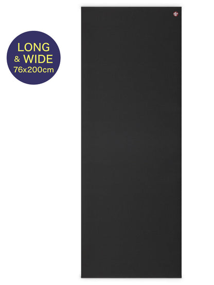 [Manduka]PROlite プロライト ヨガマット ロング&amp;ワイド 5mm（76cm×200cm）ブラックマット 26SS