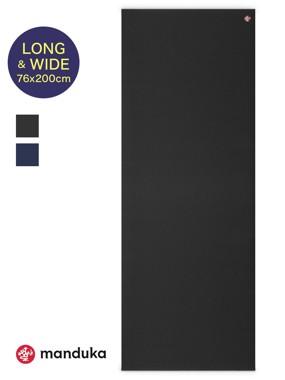 [Manduka]PROlite プロライト ヨガマット ロング&amp;ワイド 5mm（76cm×200cm）ブラックマット 26SS