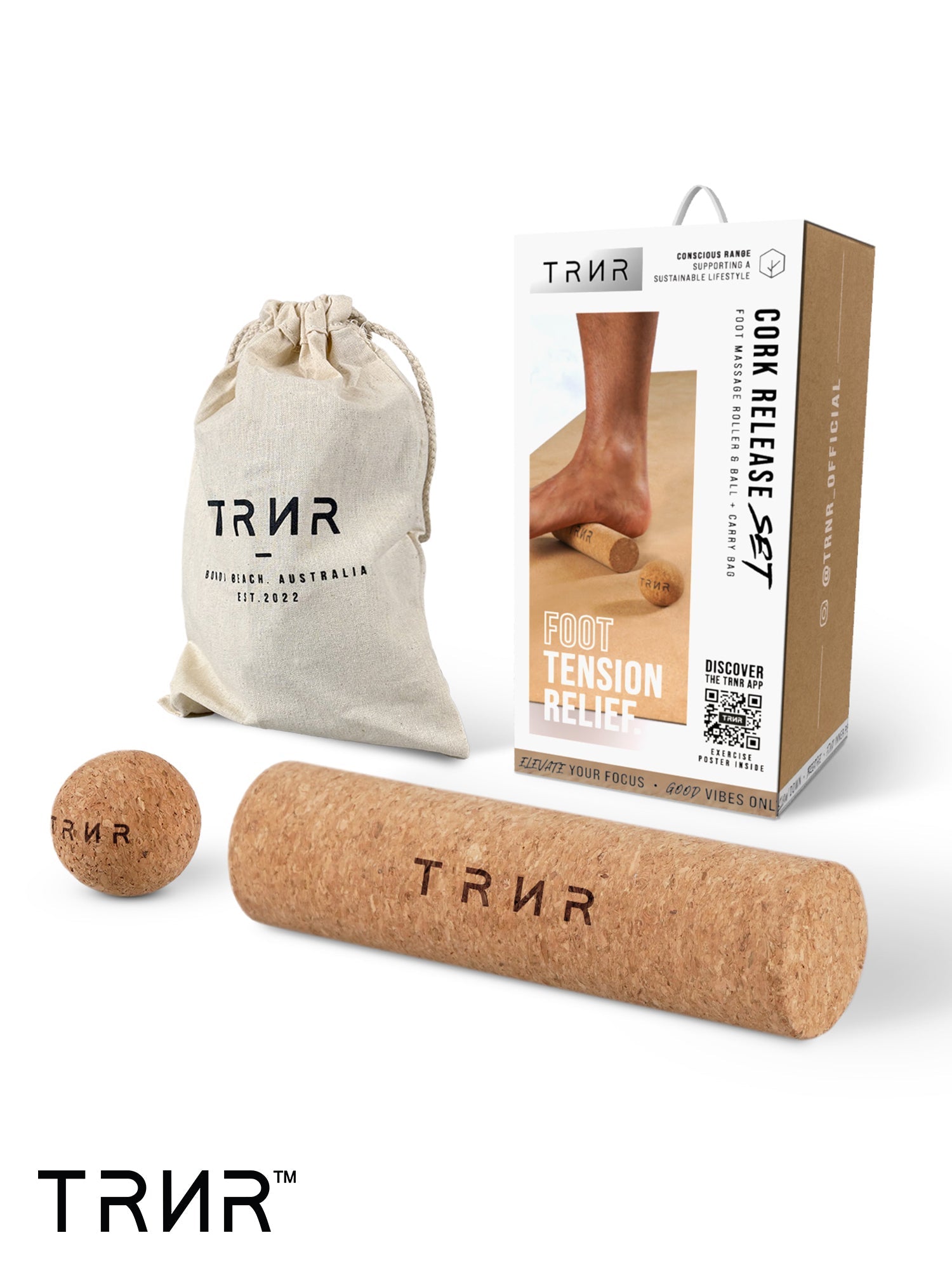 [TRNR] コルクフットリリースセット｜CORK FOOT RELEASE SET-Puravida! プラヴィダ　ヨガ ピラティス フィットネスショップ