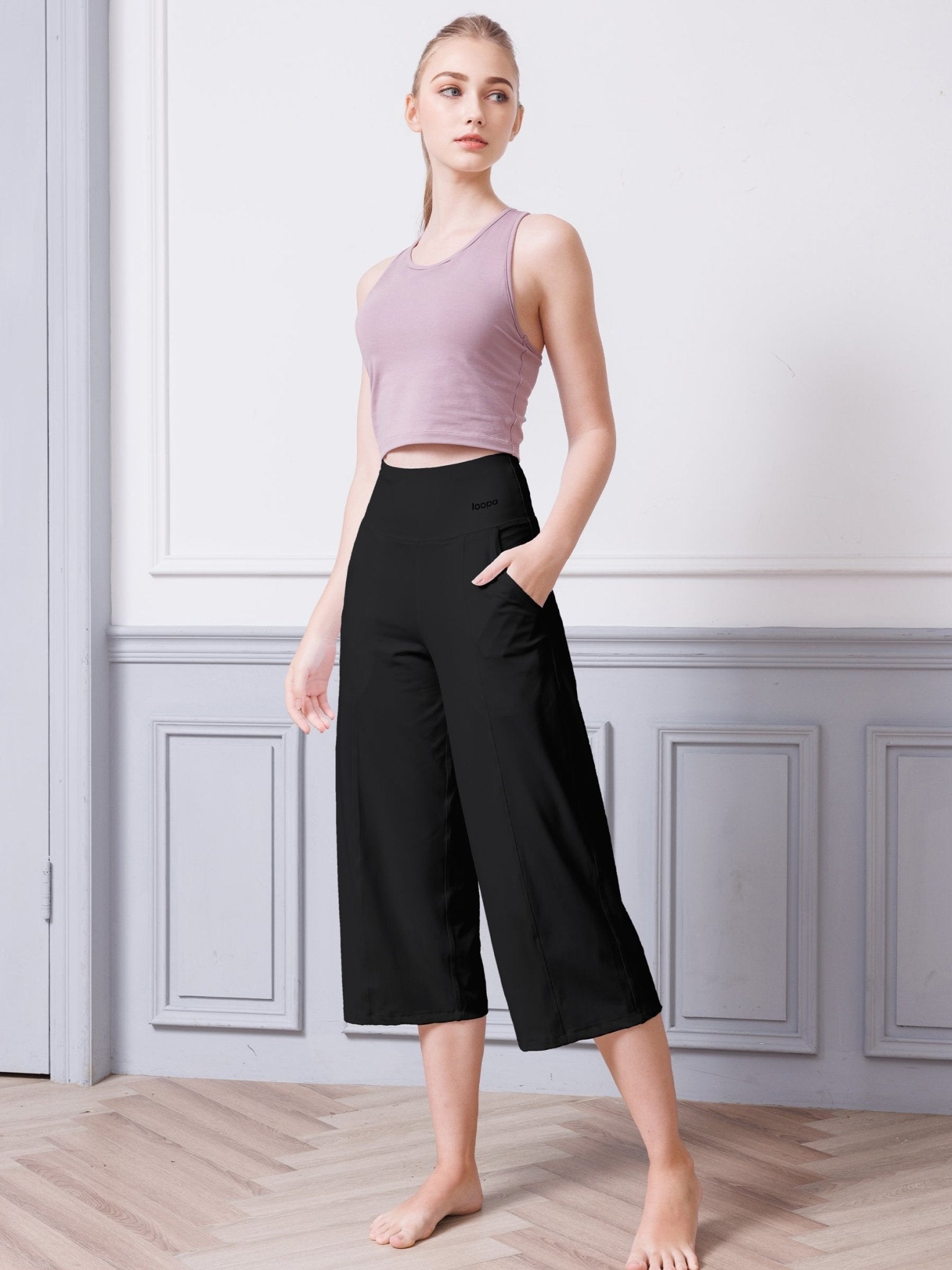 Loopa] ルーパ ワイドクロップパンツ / ヨガウェア ヨガパンツ
