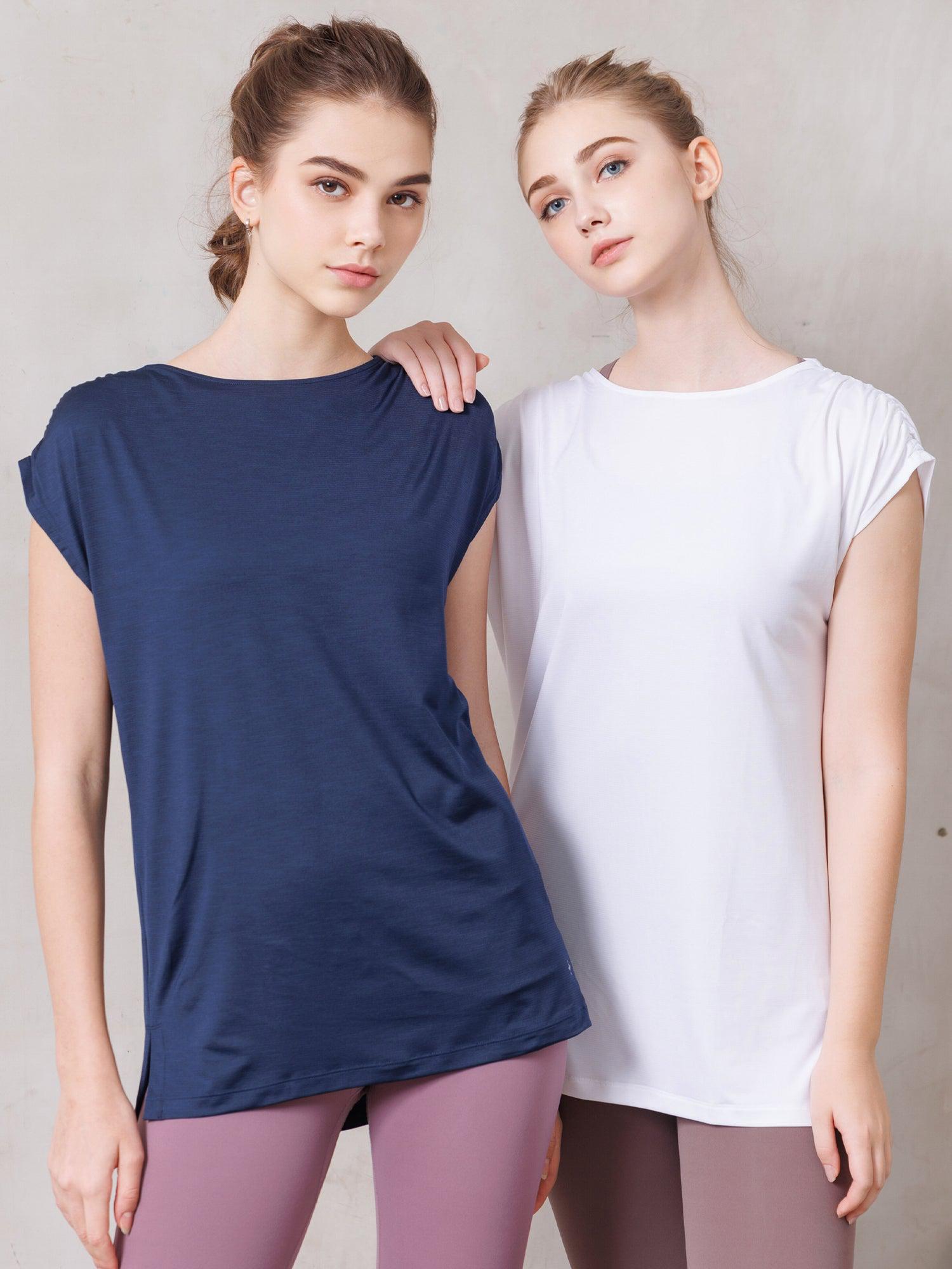 [Loopa] ルーパ ルーシュ ヨガ チュニック ruche yoga tunic Tシャツ ヨガトップス / ヨガウェア 21FW [SOFF]-Puravida! プラヴィダ　ヨガ ピラティス フィットネスショップ