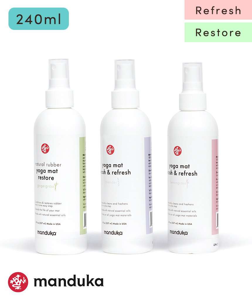 [Manduka] マットウォッシュスプレー（240ml） リフレッシュ ＆ リストア / MatWash Renew Restore ケア用品 ヨガマットクリーナー マンドゥカ CORE [A] 60_1-Puravida! プラヴィダ　ヨガ ピラティス フィットネスショップ