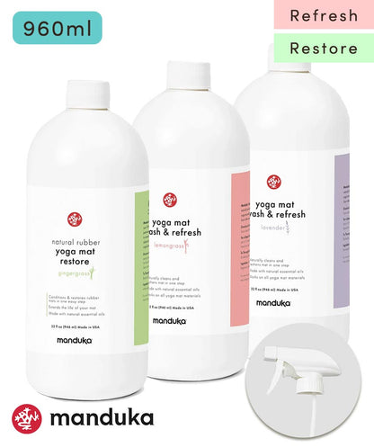 [Manduka] マットウォッシュスプレーリフィル（詰め替え用 960ml） リフレッシュ ＆ リストア / MatWash Renew Restore ケア用品 ヨガマットクリーナー マンドゥカ CORE [A] 60_1-Puravida! プラヴィダ　ヨガ ピラティス フィットネスショップ