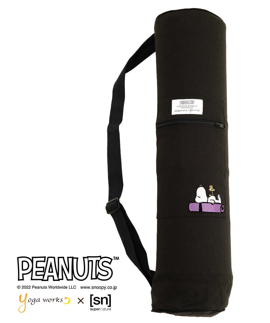 [Yogaworks] ピーナッツコラボ マットバッグ / ブラック ヨガワークス PEANUTS(TM) MATBAG ショルダーバッグ YPN3-F504 - Puravida! プラヴィダ　ヨガ フィットネスショップ