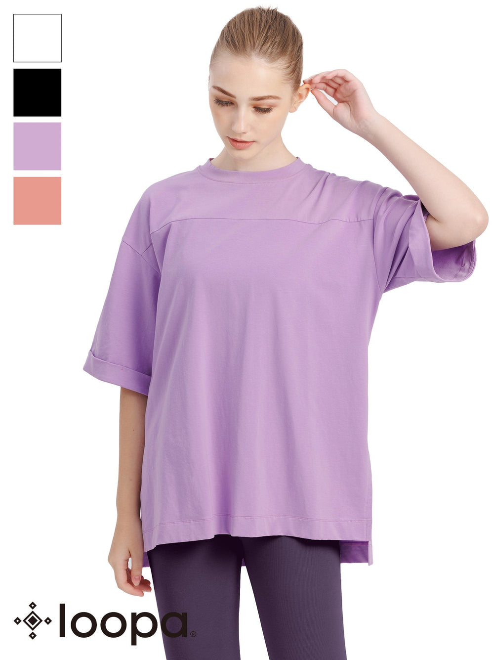 Loopa] Loopa York BIG Tee / Yoga Wear Short Sleeve Long Length